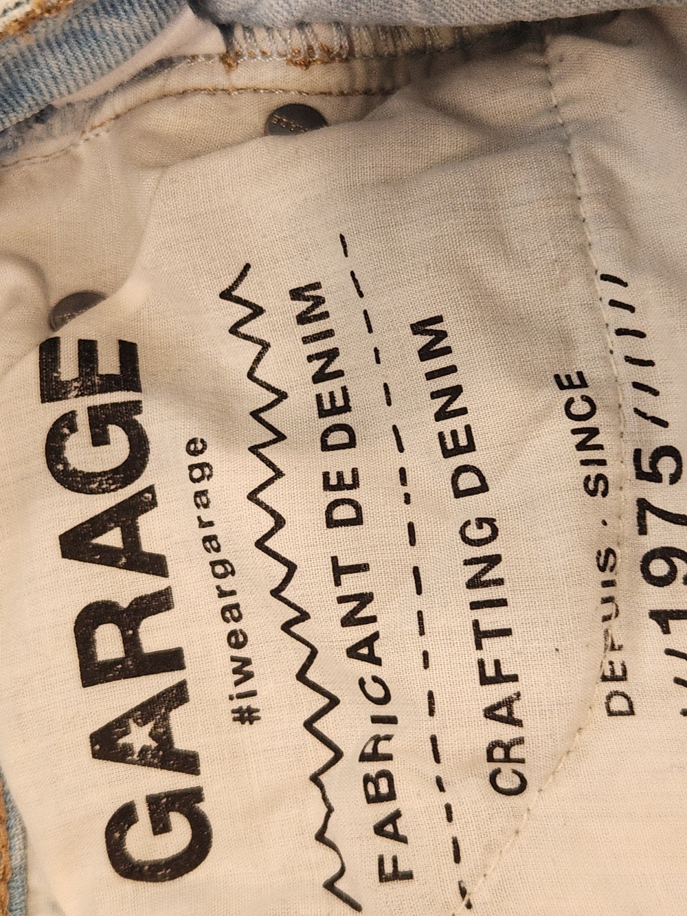 Garage Two Tone Colorblock Denim Patchwork Raw Hem Mini Skirt Size S - Picture 13 of 15